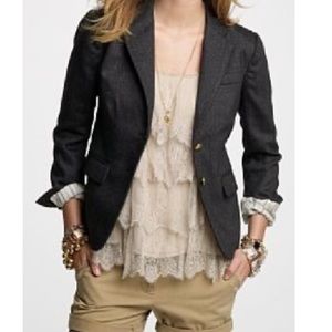 J Crew Schoolboy Wool Blazer Dark Gray Size 2